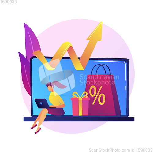 Image of Shopping expenses vector concept metaphor