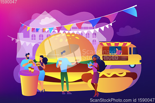 Image of Street food concept vector illustration.