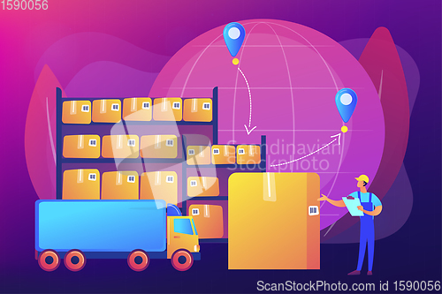 Image of Transit warehouse concept vector illustration