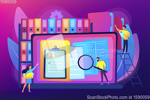Image of Records management concept vector illustration