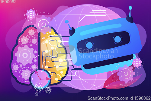 Image of Technological singularity concept vector illustration