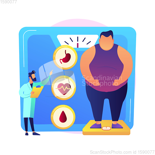 Image of Obesity problem vector concept metaphor