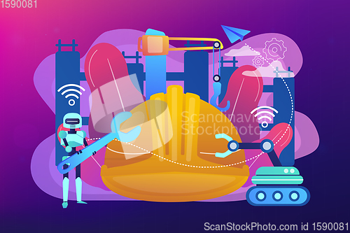 Image of Robotics construction concept vector illustration.