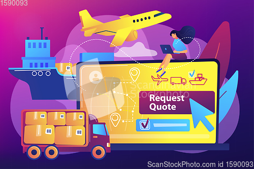 Image of Freight quote request concept vector illustration