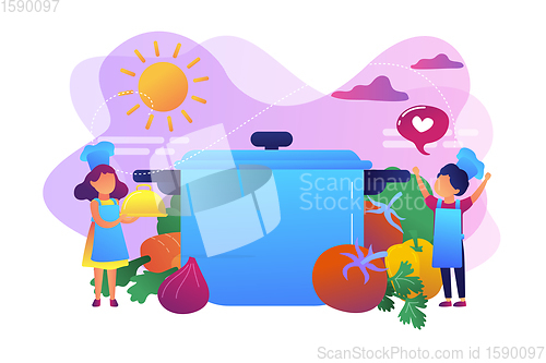 Image of Cooking camp concept vector illustration.