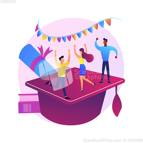 Image of College graduation vector concept metaphor