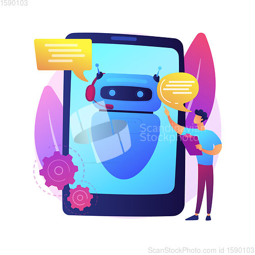 Image of Dialog with chatbot vector concept metaphor