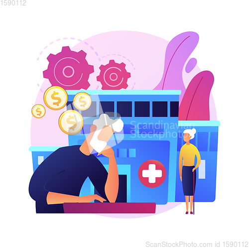 Image of Retirees healthcare expenses vector concept metaphor