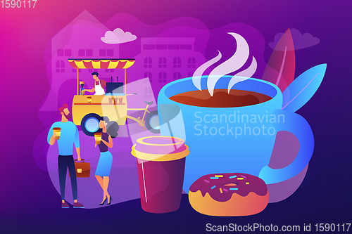 Image of Street coffee concept vector illustration.