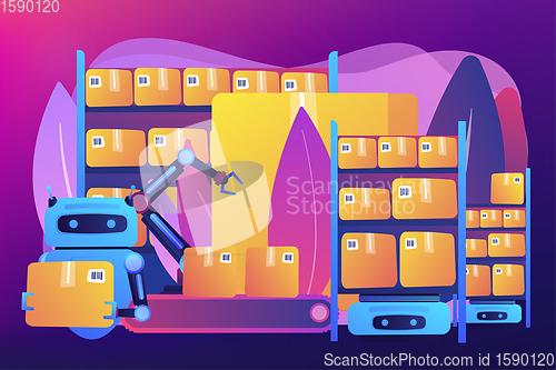 Image of Warehousing robotization concept vector illustration