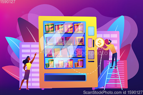 Image of Vending machine service concept vector illustration.