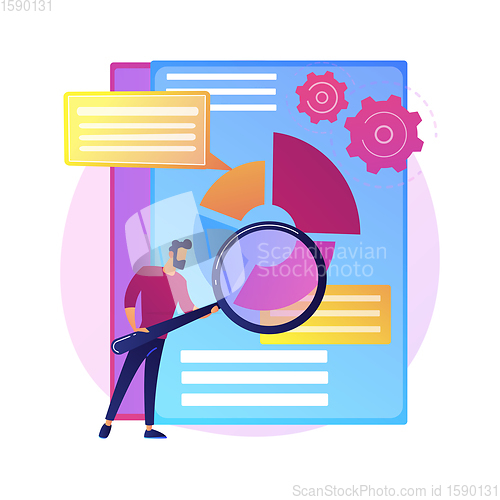 Image of Business documents scanning vector concept metaphor.