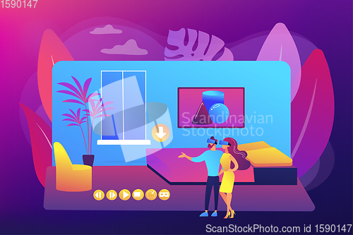 Image of Real estate virtual tour concept vector illustration