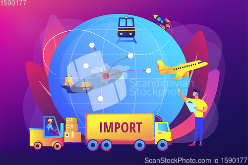 Image of Import of goods and services concept vector illustration