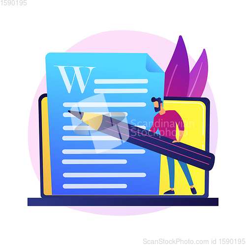 Image of Creative content writing vector concept metaphor.