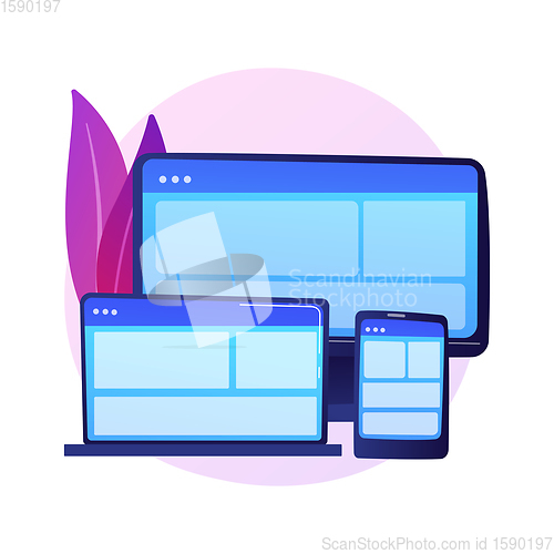 Image of Adaptive web design vector concept metaphor.