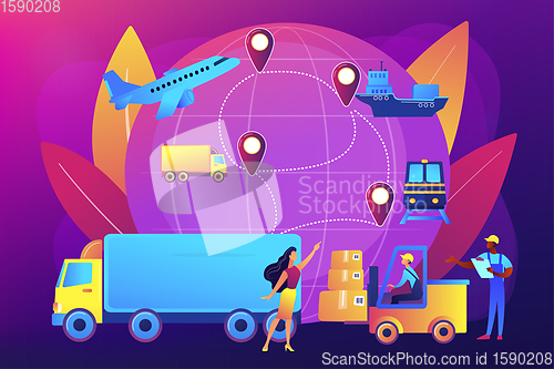 Image of Business logistics concept vector illustration.