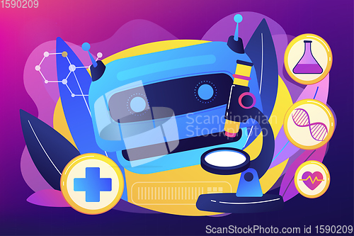 Image of AI use in healthcare concept vector illustration.