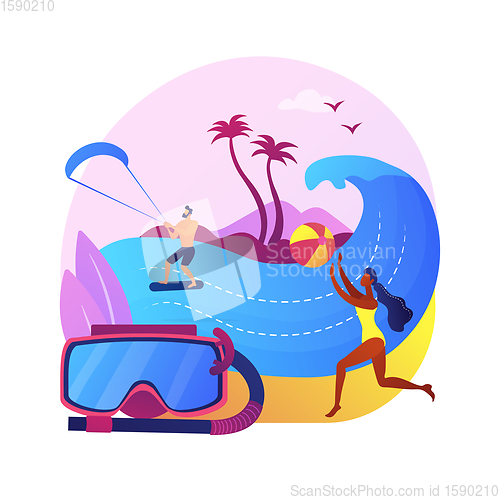 Image of Summer beach activities vector concept metaphor