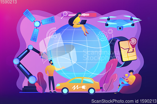 Image of Technological revolution concept vector illustration.