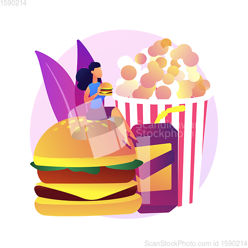 Image of Unhealthy nutrition vector concept metaphor