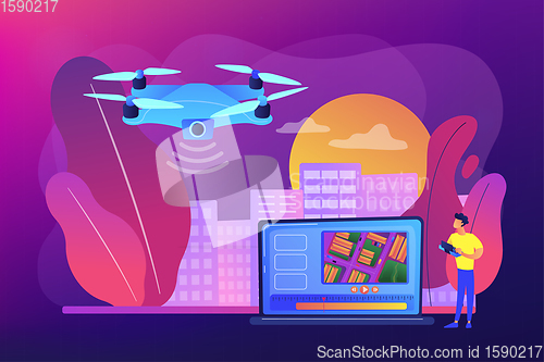 Image of Aerial videography concept vector illustration