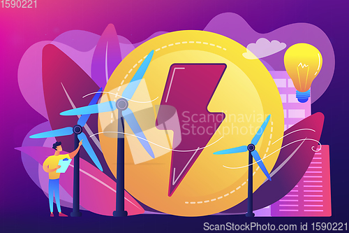 Image of Wind power concept vector illustration.