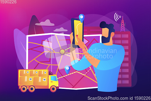 Image of Post service tracking concept vector illustration