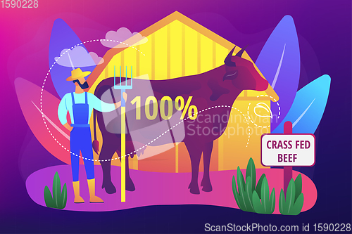 Image of Grass fed beef concept vector illustration.