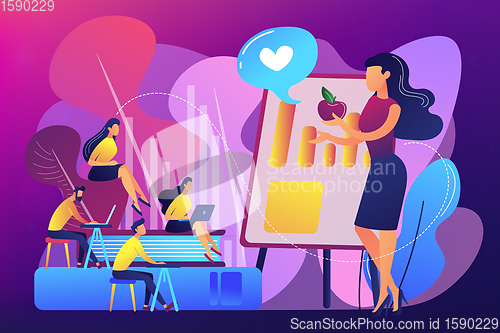 Image of Health and nutrition workshop concept vector illustration.