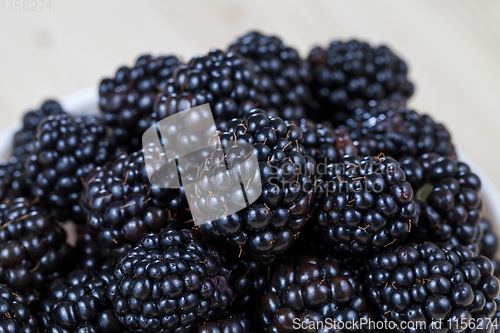 Image of black fresh blackberries