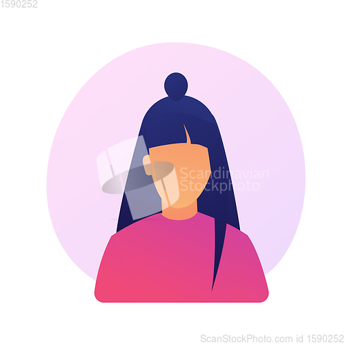 Image of Young faceless woman portrait vector concept metaphor