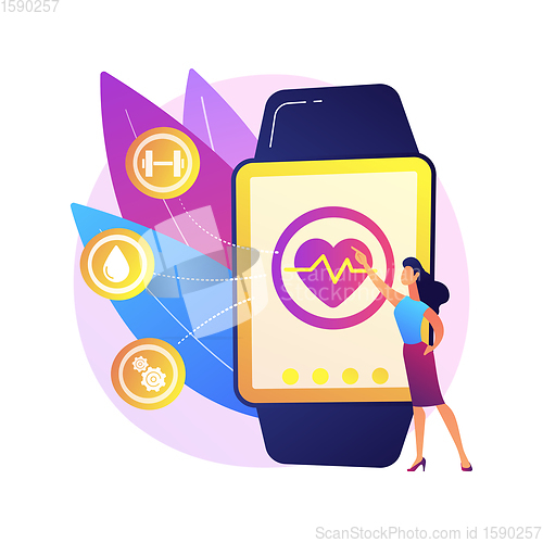 Image of Heart rate on smartwatch vector concept metaphor