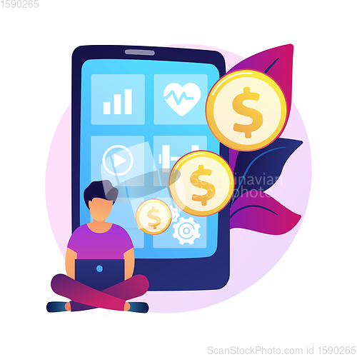 Image of Health and wellness mobile apps vector concept metaphor