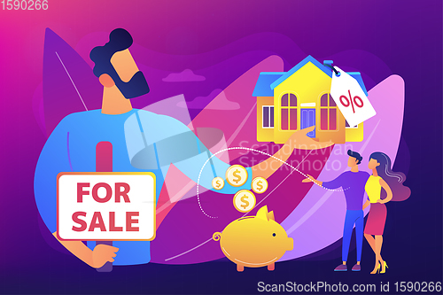 Image of House for sale concept vector illustration.