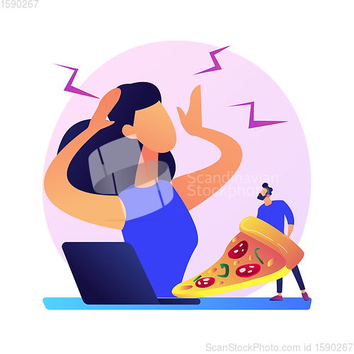 Image of Stress eating vector concept metaphor