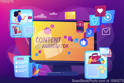 Image of Content aggregator concept vector illustration