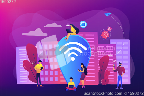 Image of Public wi-fi hotspot concept vector illustration