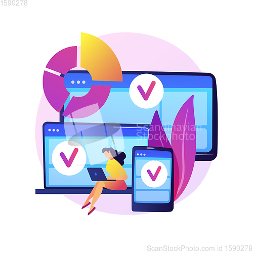 Image of Log in into several devices vector concept metaphor