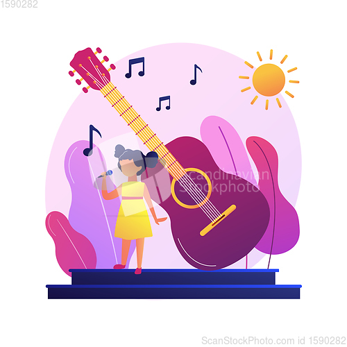 Image of Popular singer in solo performance vector concept metaphor