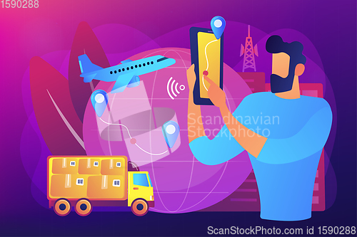 Image of Smart delivery tracking concept vector illustration.