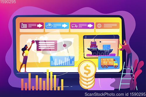 Image of Supply chain analytics concept vector illustration