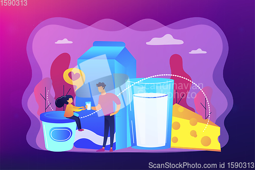 Image of Dairy products concept vector illustration.