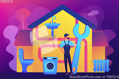 Image of Plumber services concept vector illustration