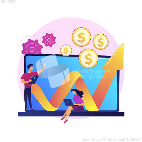 Image of Internet business income vector concept metaphor