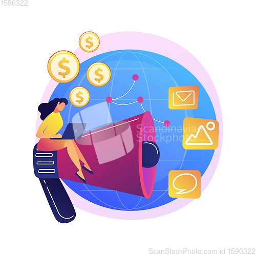 Image of Intercontinental online business vector concept metaphor.