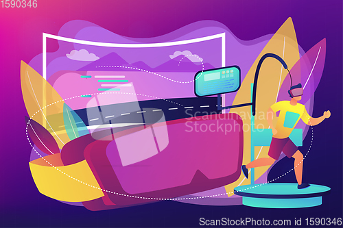 Image of VR fitness gym concept vector illustration.