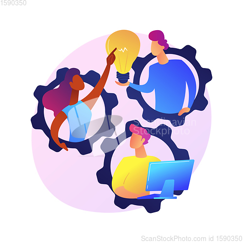 Image of Team building exercise vector concept metaphor