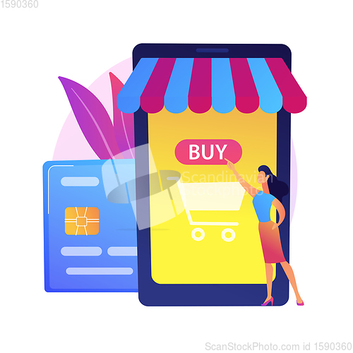 Image of Mobile banking vector concept metaphor