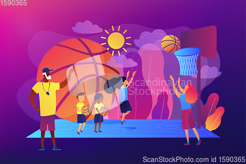 Image of Basketball camp concept vector illustration.